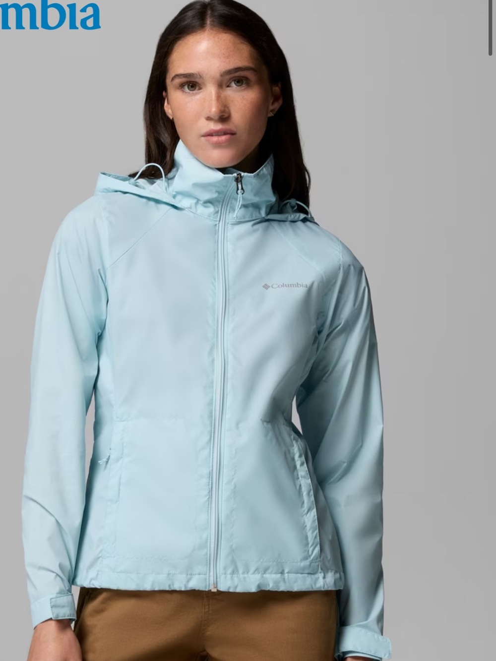 Columbia Women's Pale Blue Hooded Trench Coat